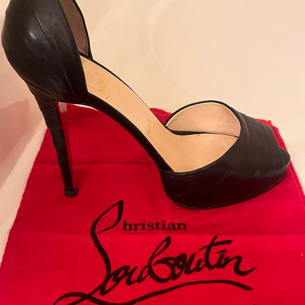 Christian Louboutin Black Peep Toe Heels